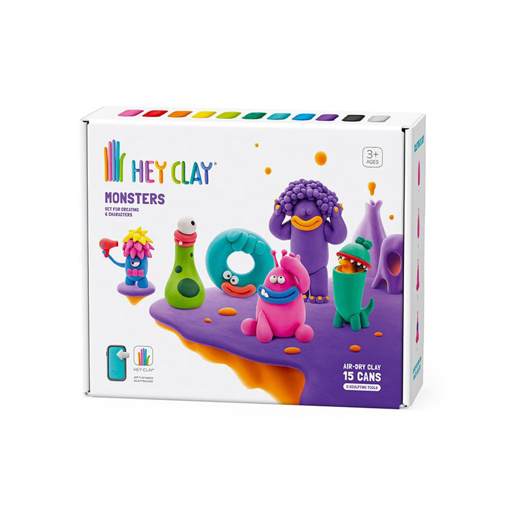 Hey Clay Hey Clay - boetseerklei - monsters (15 potjes) Hey Clay Hey Clay - boetseerklei - monsters (15 potjes)