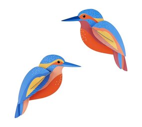 Studio Roof Studio Roof - muurdecoratie tuinvogels - kingfishers Studio Roof Studio Roof - muurdecoratie tuinvogels - kingfishers