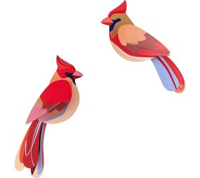 Studio Roof Studio Roof - muurdecoratie tuinvogels - cardinals