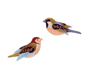 Studio Roof Studio Roof - muurdecoratie tuinvogels - sparrows Studio Roof Studio Roof - muurdecoratie tuinvogels - sparrows