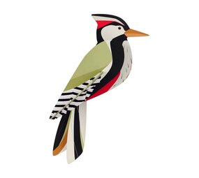 Studio Roof Studio Roof - muurdecoratie tuinvogels - woodpecker