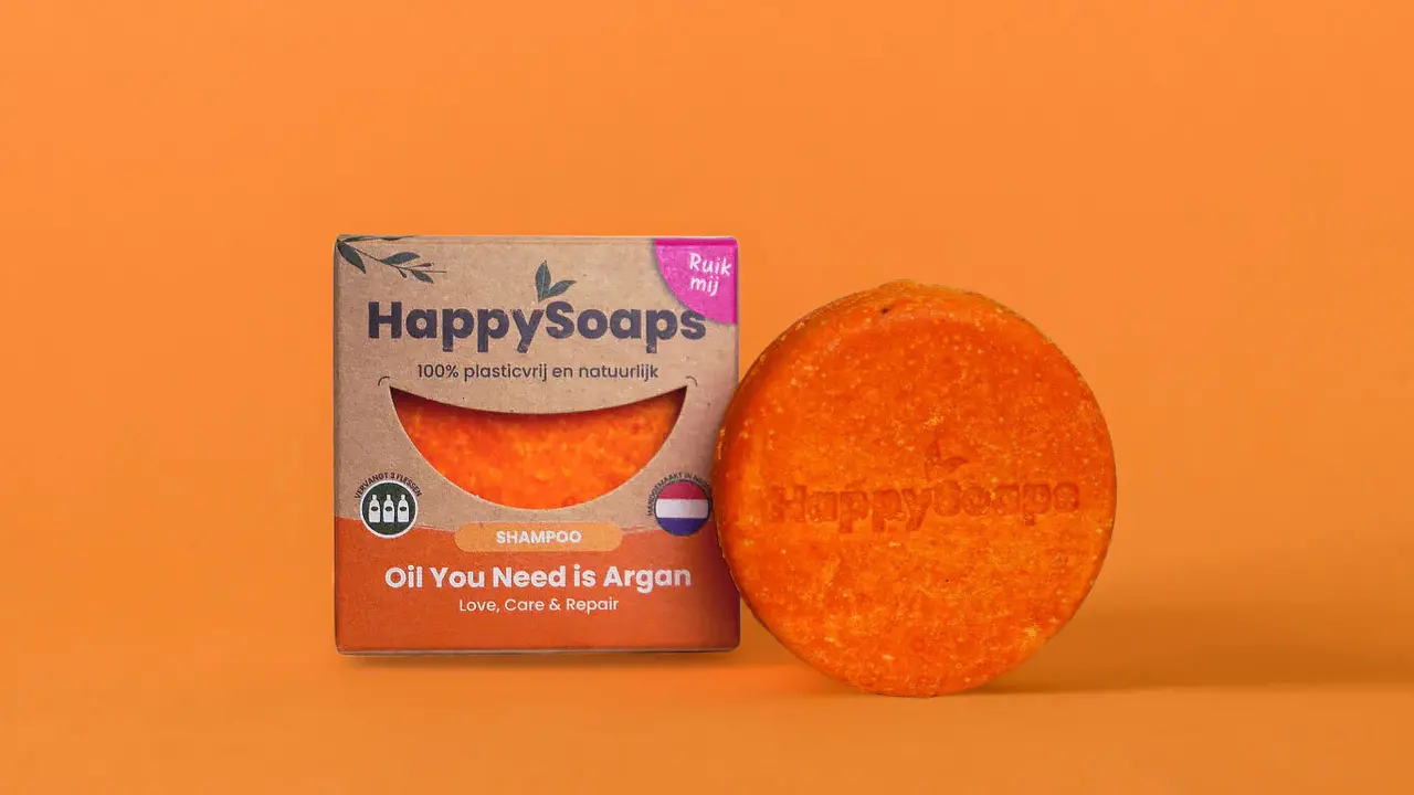 HappySoaps Happysoaps - shampoo bar - oil you need is argan (70g) HappySoaps Happysoaps - shampoo bar - oil you need is argan (70g)