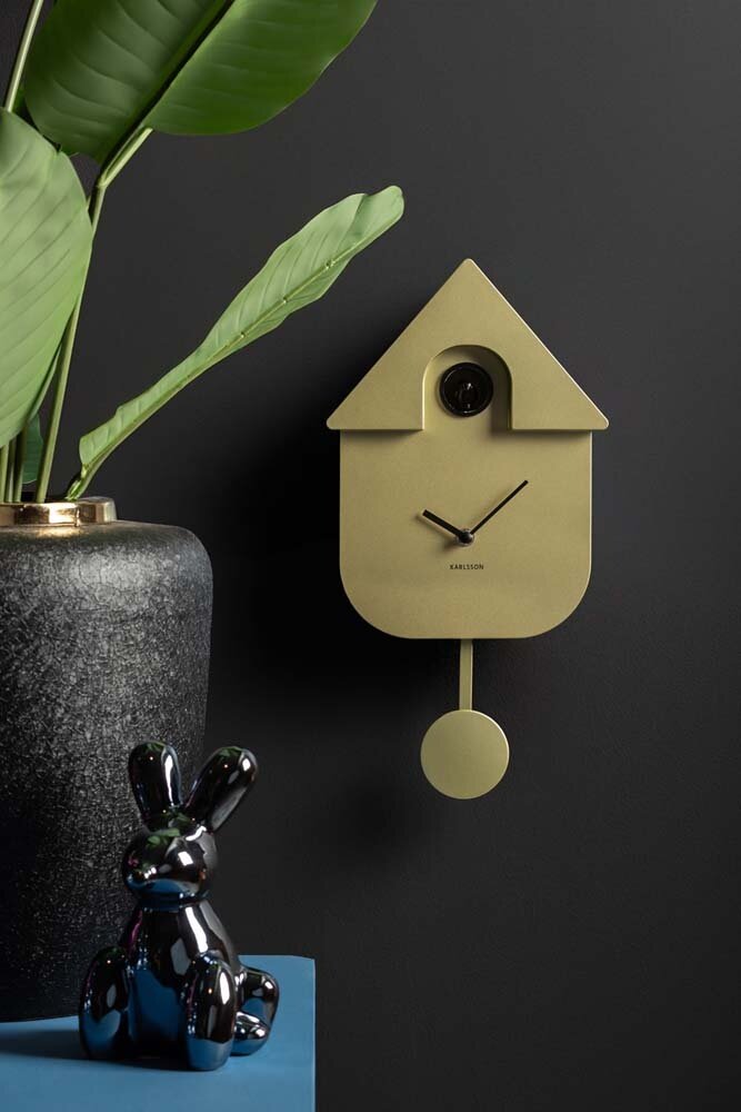 Karlsson Karlsson - wandklok - modern cuckoo - metallic gold Karlsson Karlsson - wandklok - modern cuckoo - metallic gold