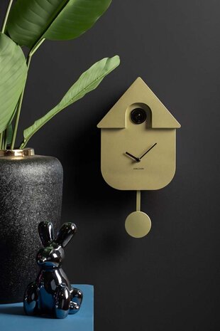 Karlsson Karlsson - wandklok - modern cuckoo - metallic gold Karlsson Karlsson - wandklok - modern cuckoo - metallic gold