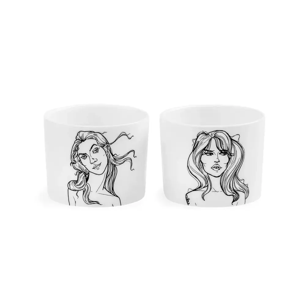 PolonaPolona PolonaPolona - espresso kopjes (set van 2) - the lovergirls, eve & venus PolonaPolona PolonaPolona - espresso kopjes (set van 2) - the lovergirls, eve & venus