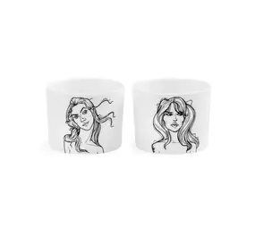 PolonaPolona PolonaPolona - espresso kopjes (set van 2) - the lovergirls, eve & venus PolonaPolona PolonaPolona - espresso kopjes (set van 2) - the lovergirls, eve & venus