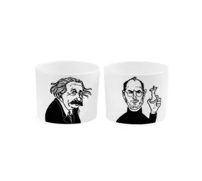 PolonaPolona PolonaPolona - espresso kopjes (set van 2) - the brainiacs, steve & albert PolonaPolona PolonaPolona - espresso kopjes (set van 2) - the brainiacs, steve & albert