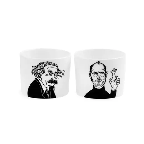 PolonaPolona PolonaPolona - espresso kopjes (set van 2) - the brainiacs, steve & albert PolonaPolona PolonaPolona - espresso kopjes (set van 2) - the brainiacs, steve & albert