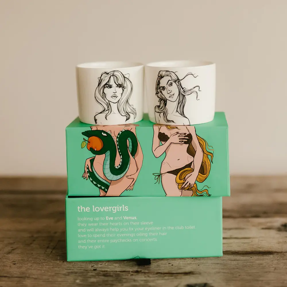 PolonaPolona PolonaPolona - espresso kopjes (set van 2) - the lovergirls, eve & venus PolonaPolona PolonaPolona - espresso kopjes (set van 2) - the lovergirls, eve & venus