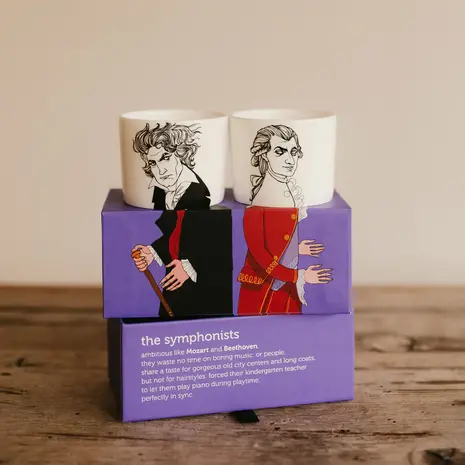 PolonaPolona PolonaPolona - espresso kopjes (set van 2) - the symphonists, mozart & beethoven PolonaPolona PolonaPolona - espresso kopjes (set van 2) - the symphonists, mozart & beethoven