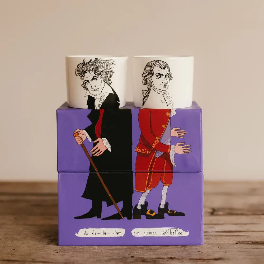 PolonaPolona PolonaPolona - espresso kopjes (set van 2) - the symphonists, mozart & beethoven PolonaPolona PolonaPolona - espresso kopjes (set van 2) - the symphonists, mozart & beethoven