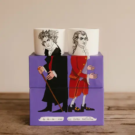 PolonaPolona PolonaPolona - espresso kopjes (set van 2) - the symphonists, mozart & beethoven PolonaPolona PolonaPolona - espresso kopjes (set van 2) - the symphonists, mozart & beethoven