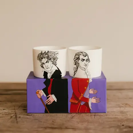 PolonaPolona PolonaPolona - espresso kopjes (set van 2) - the symphonists, mozart & beethoven PolonaPolona PolonaPolona - espresso kopjes (set van 2) - the symphonists, mozart & beethoven