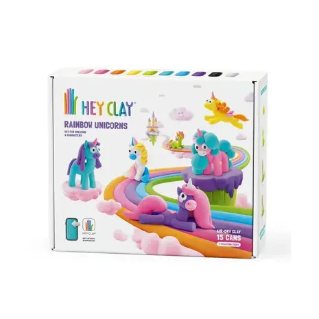 Hey Clay Hey Clay - boetseerklei rainbow unicorn (15 potjes) Hey Clay Hey Clay - boetseerklei rainbow unicorn (15 potjes)