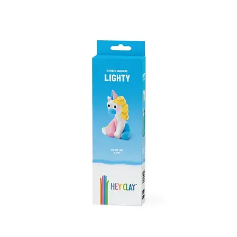 Hey Clay Hey Clay - boetseerklei rainbow unicorn - lighty (3 potjes) Hey Clay Hey Clay - boetseerklei rainbow unicorn - lighty (3 potjes)
