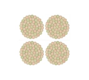 Sjaal met verhaal Sjaal met verhaal - onderzetters rond 10 cm - roze-groen (set van 4) Sjaal met verhaal Sjaal met verhaal - onderzetters rond 10 cm - roze-groen (set van 4)