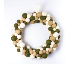 Sjaal met verhaal Sjaal met verhaal - kerstkrans viltballetjes - mistletoe Sjaal met verhaal Sjaal met verhaal - kerstkrans viltballetjes - mistletoe