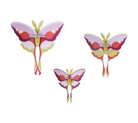 Studio Roof Studio Roof - muurdecoratie - lilac comet butterflies (set van 3) Studio Roof Studio Roof - muurdecoratie - lilac comet butterflies (set van 3)