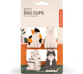 Kikkerland Kikkerland - clips - kitty (set van 4)