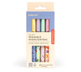 Kikkerland Kikkerland - inkerie uitwisbare highlighters - set van 4