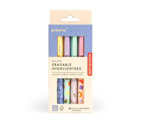 Kikkerland Kikkerland - inkerie uitwisbare highlighters - set van 4 Kikkerland Kikkerland - inkerie uitwisbare highlighters - set van 4