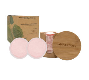 Blokzeep My foodways - herbruikbare wattenschijfjes (16 stuks) met houder - roze Blokzeep My foodways - herbruikbare wattenschijfjes (16 stuks) met houder - roze