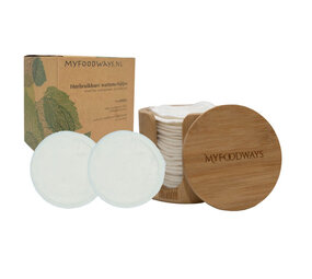 Blokzeep My foodways - herbruikbare wattenschijfjes (16 stuks) met houder - wit Blokzeep My foodways - herbruikbare wattenschijfjes (16 stuks) met houder - wit
