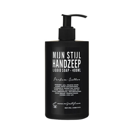 Mijn stijl Mijn stijl - handzeep (400ml) - cotton zwarte fles