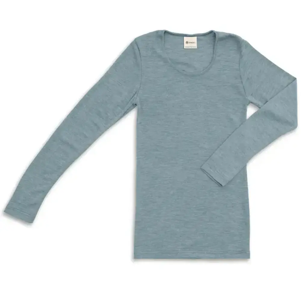 Engel Natur wollen shirt dames mountain blue Hoge Ramen