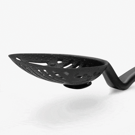 Dreamfarm Dreamfarm - lestrain lepel met vergiet - zwart Dreamfarm Dreamfarm - lestrain lepel met vergiet - zwart