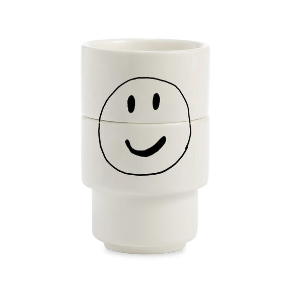 Tupperware set van 4 eierdopjes blauw / wit - Louis Allerhande