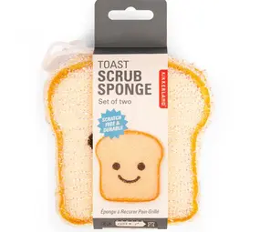Kikkerland Kikkerland - spons - toast (set van 2) Kikkerland Kikkerland - spons - toast (set van 2)