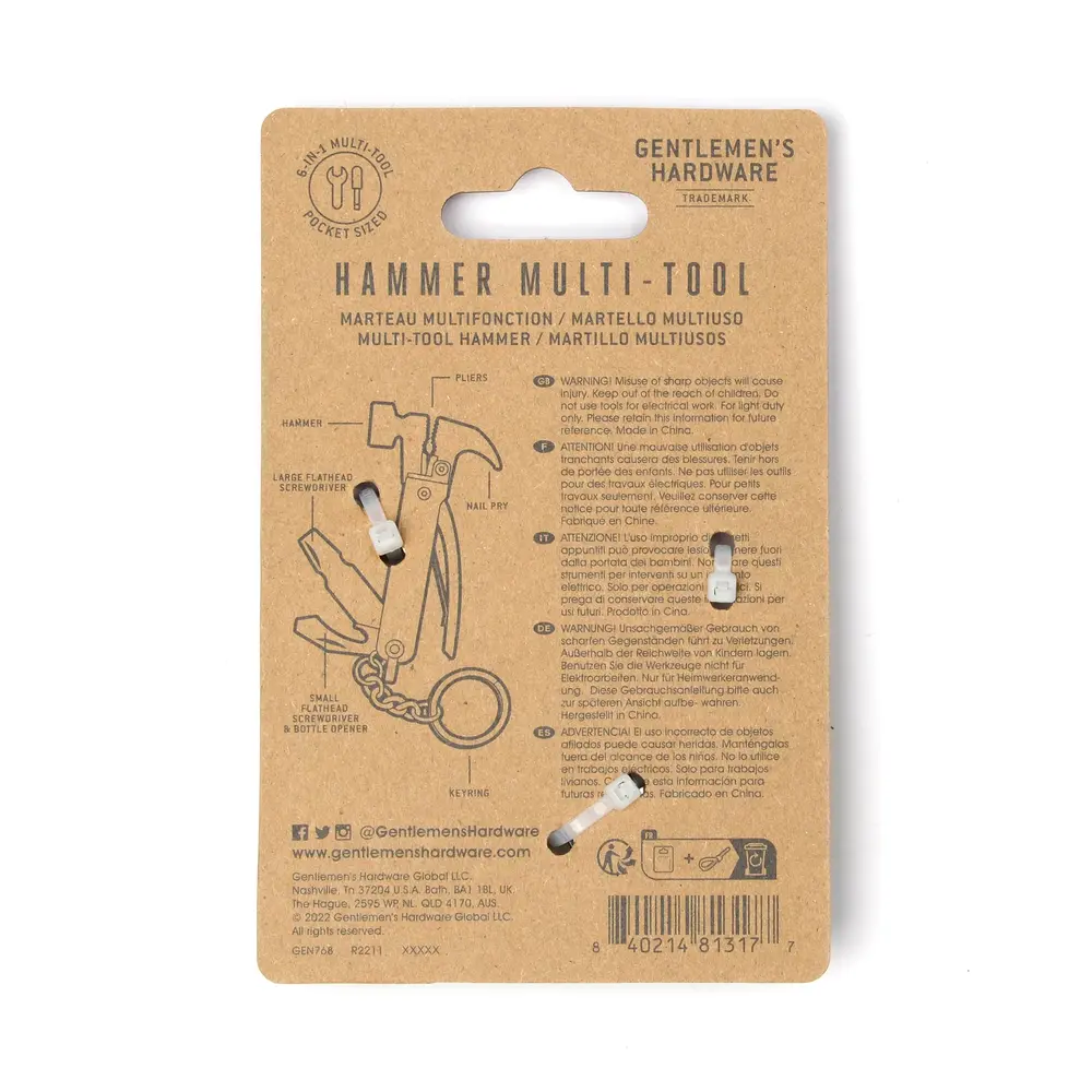Gentlemen's hardware Gentlemen's hardware - multitool - mini hamer (6 in 1) Gentlemen's hardware Gentlemen's hardware - multitool - mini hamer (6 in 1)