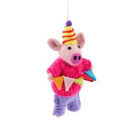 Sjaal met verhaal Sjaal met verhaal - hanger - feestvarken roze