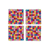 Sjaal met verhaal Sjaal met verhaal - onderzetters vierkant 10 cm - multicolor (set van 4)