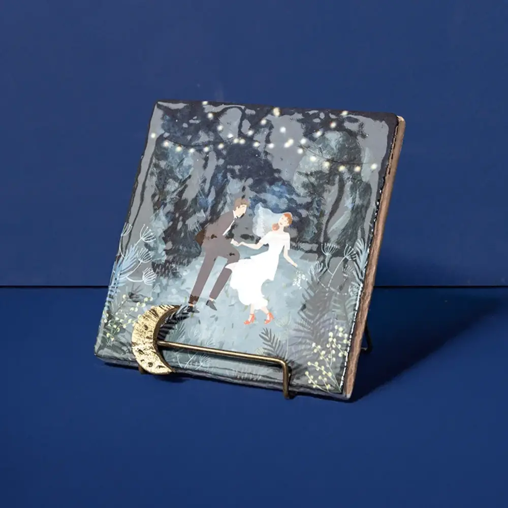 Storytiles Storytiles - houder - golden stand moon Storytiles Storytiles - houder - golden stand moon