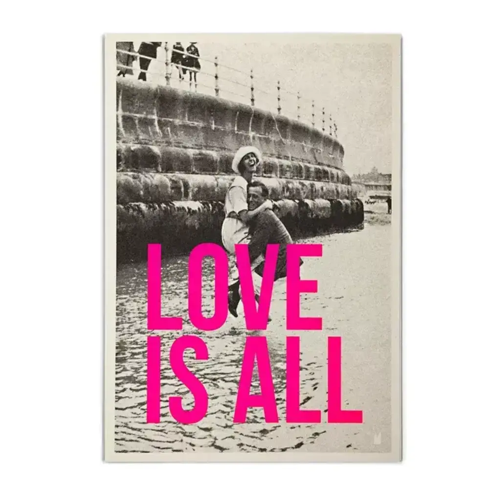 Carte Kencre Carte kencre - zeefdruk print L (A4) - love is all Carte Kencre Carte kencre - zeefdruk print L (A4) - love is all