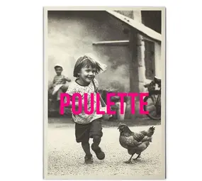 Carte Kencre Carte kencre - zeefdruk print L (A4) - poulette