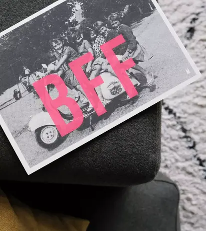 Carte Kencre Carte kencre - zeefdruk print M (A5) - bff Carte Kencre Carte kencre - zeefdruk print M (A5) - bff