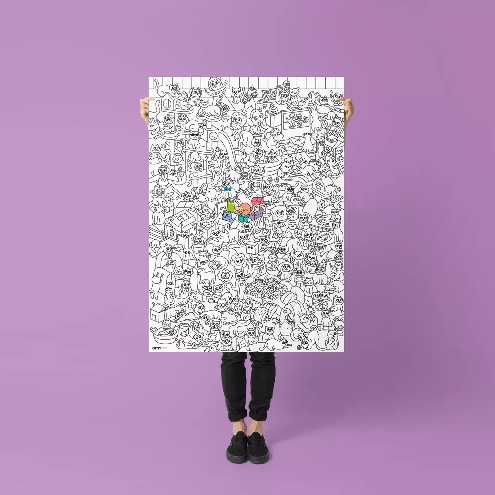 Omy Omy - grote kleurplaat - kitty