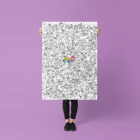 Omy Omy - grote kleurplaat - kitty