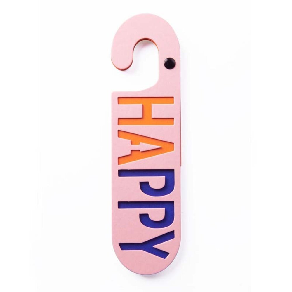 Puki wuki Puki wuki - deurhanger happy/sad - roze/groen Puki wuki Puki wuki - deurhanger happy/sad - roze/groen
