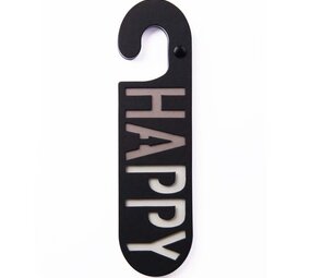 Puki wuki Puki wuki - deurhanger happy/sad - zwart/blauw