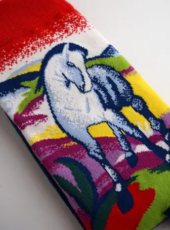 Kunstsokken Kunstsokken - blue horse I Kunstsokken Kunstsokken - blue horse I