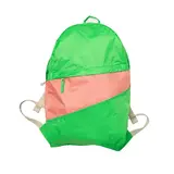 Susan Bijl Susan Bijl - the new foldable backpack large - greenscreen & coral