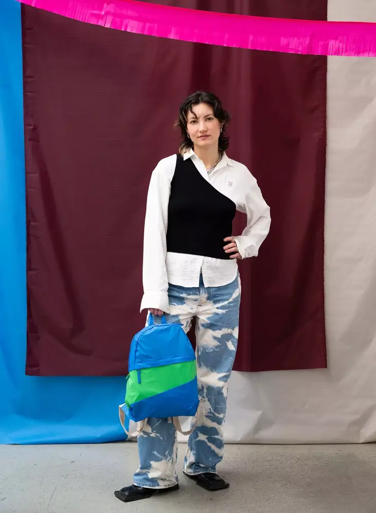 Susan Bijl Susan Bijl - the new foldable backpack medium - wave & greenscreen Susan Bijl Susan Bijl - the new foldable backpack medium - wave & greenscreen