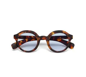 Okkia Okkia - zonnebril lauro - rond - classic havana blue lens Okkia Okkia - zonnebril lauro - rond - classic havana blue lens