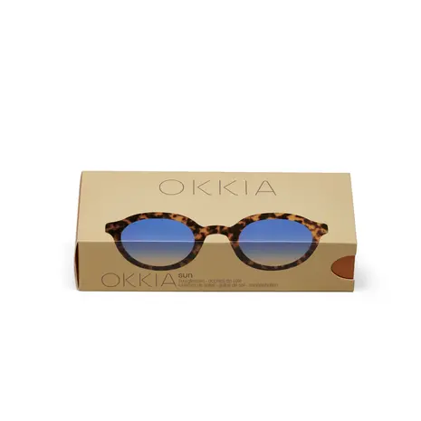 Okkia Okkia - zonnebril lauro - rond - classic havana blue lens Okkia Okkia - zonnebril lauro - rond - classic havana blue lens
