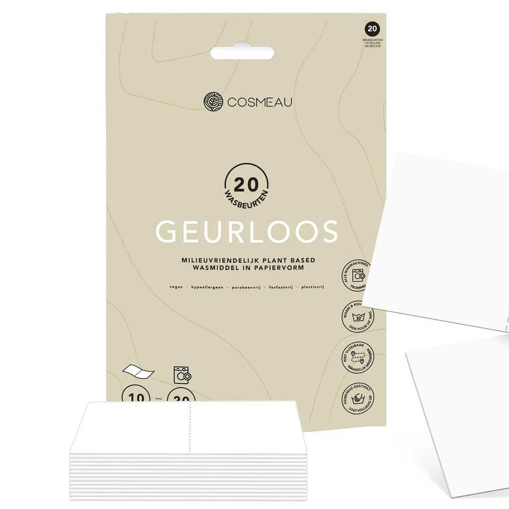 Cosmeau Cosmeau - wasstrips - geurloos (20 wasbeurten) Cosmeau Cosmeau - wasstrips - geurloos (20 wasbeurten)