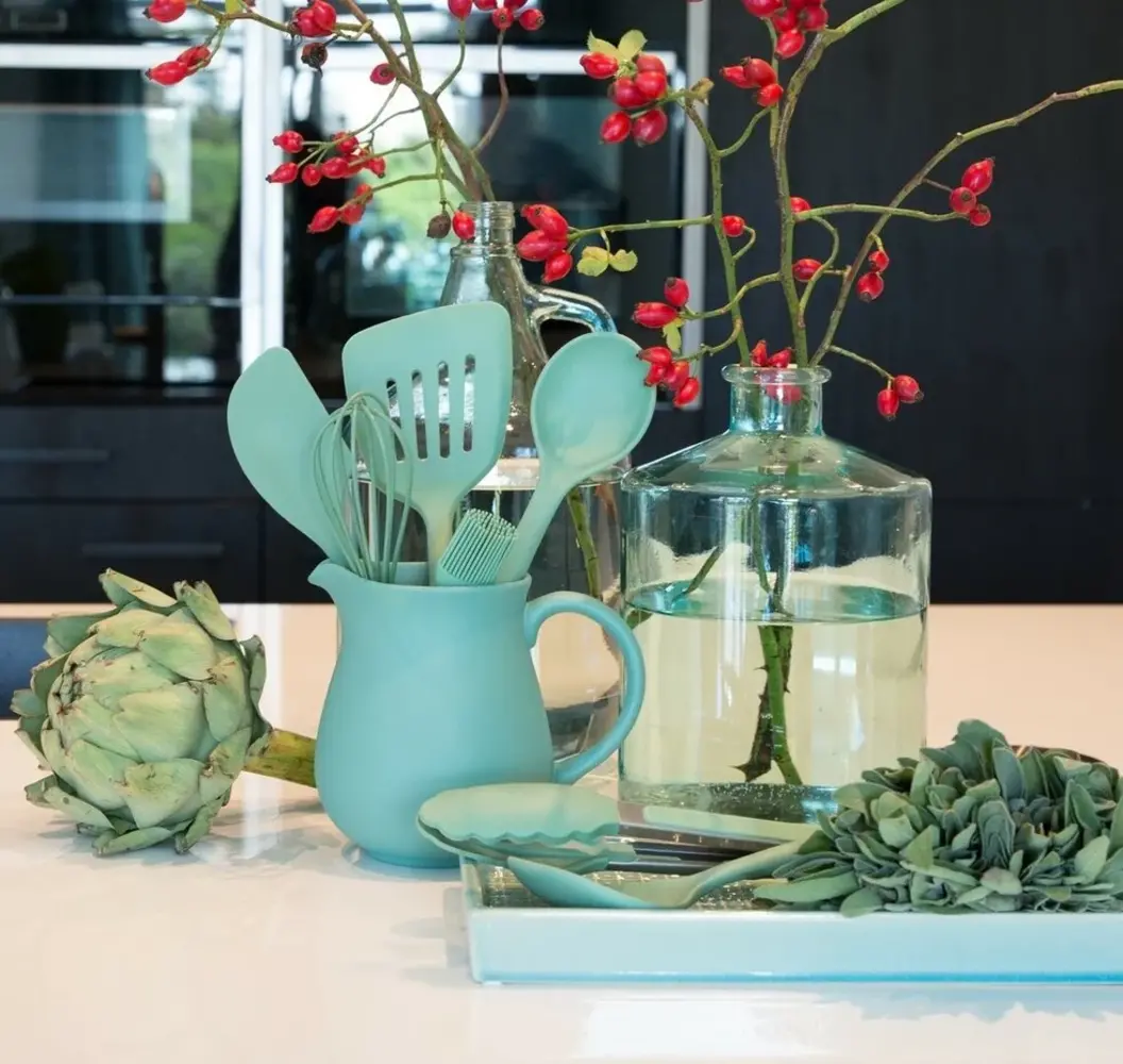 Tools2cook Tools2cook - siliconen lepelhouder - sage green